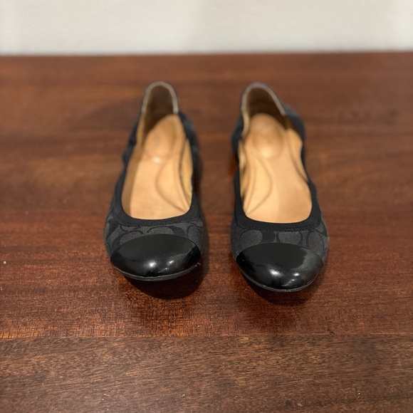Coach Signature Black Ballet Flats - Black, 10 - Picture 1 of 7